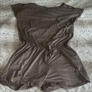 Brown Short Sleeve Romper